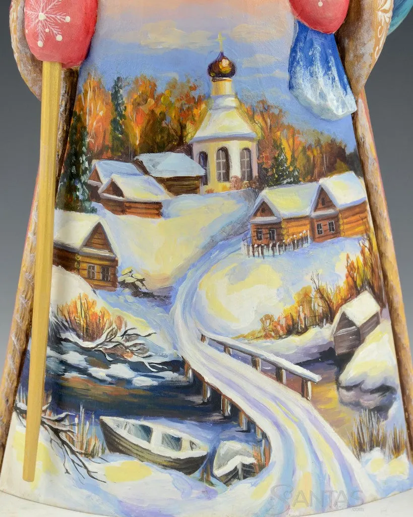 10 inch Russian Santa with Oil painted Scenes