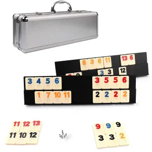 106 Rummy Tiles Game, Rummy Cube Sets Travel Game Outlasting Color With Alu