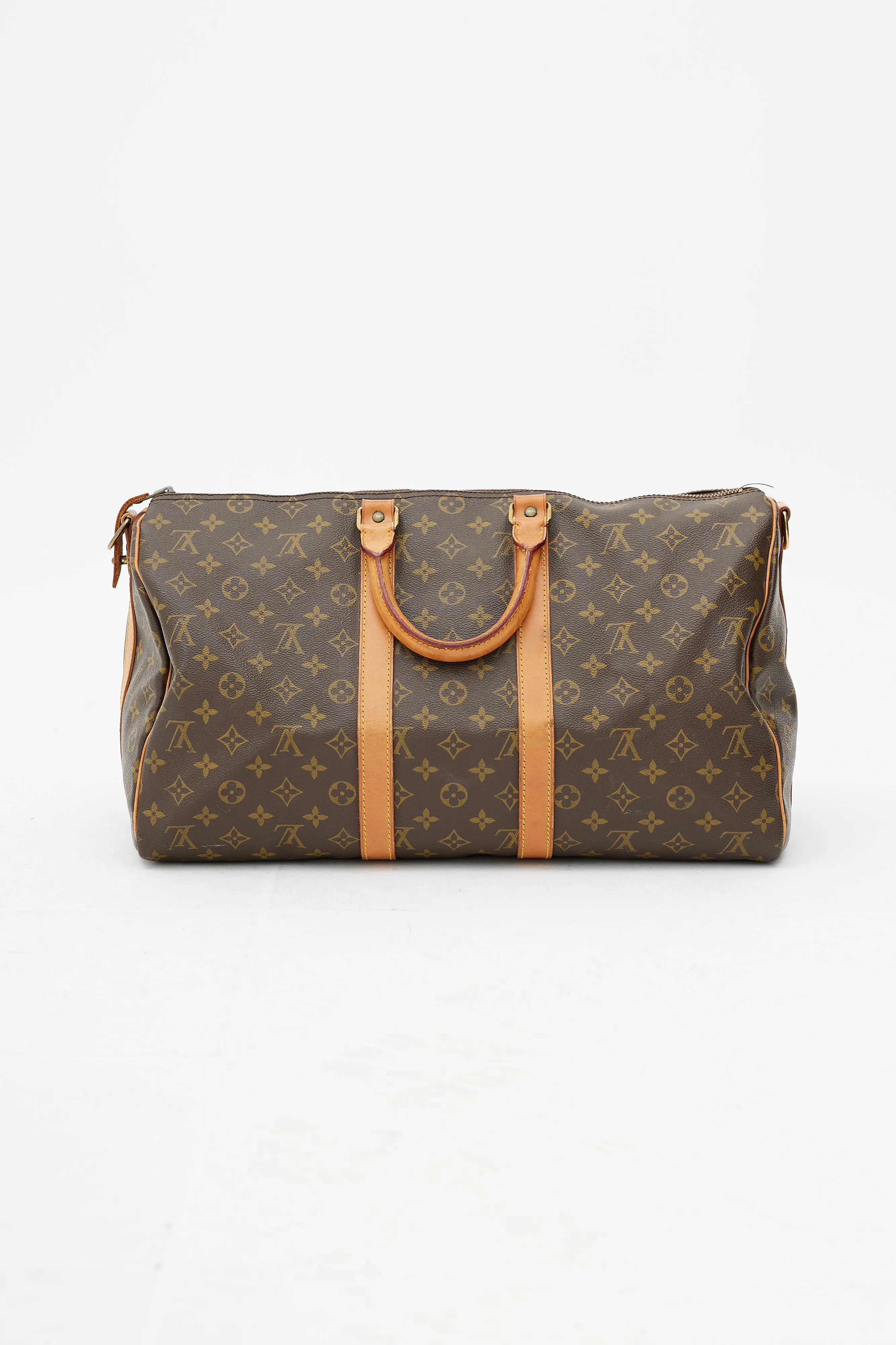 1980s Brown Monogram Keepall Bandoulière 45 Duffle