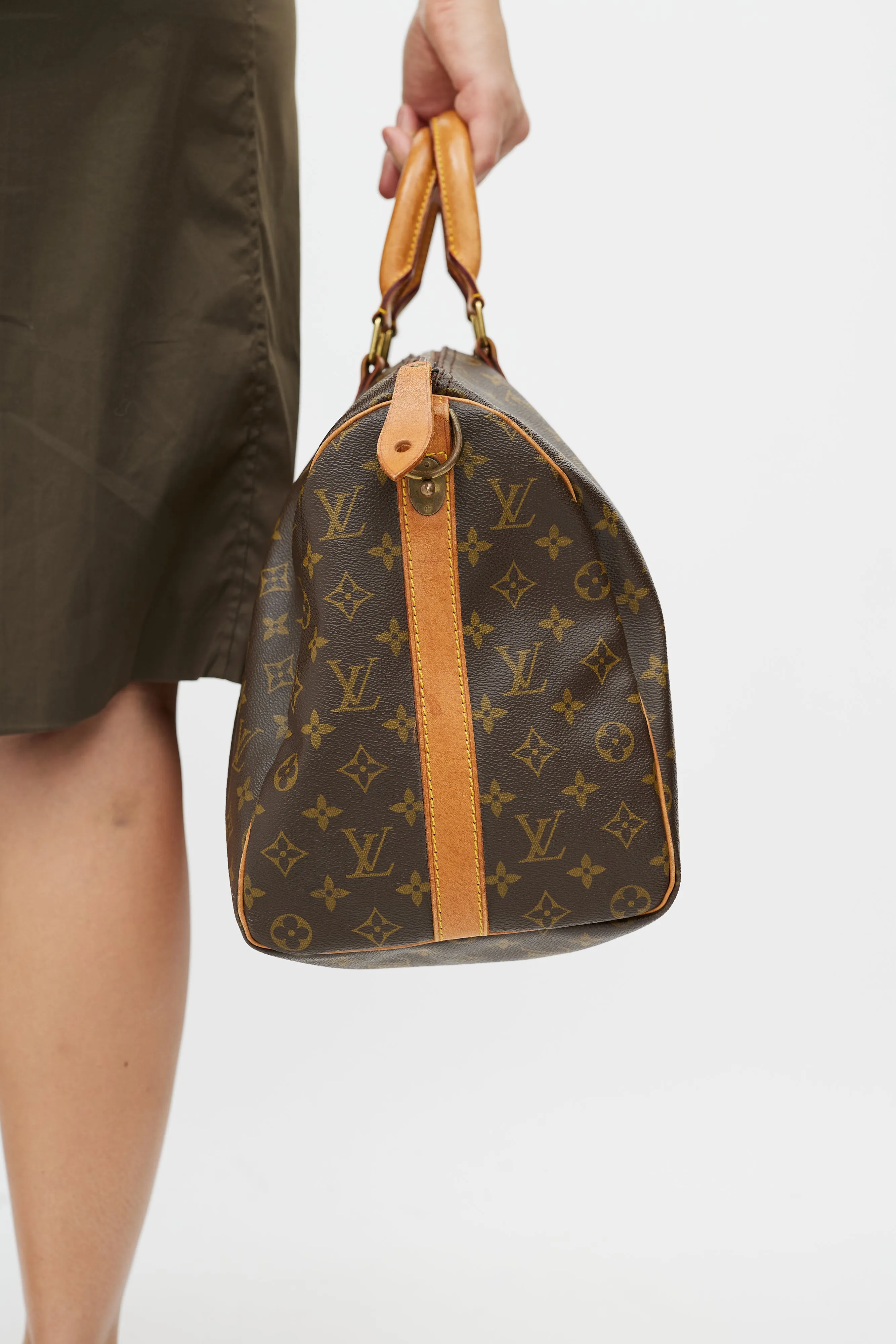 1980s Brown Monogram Keepall Bandoulière 45 Duffle