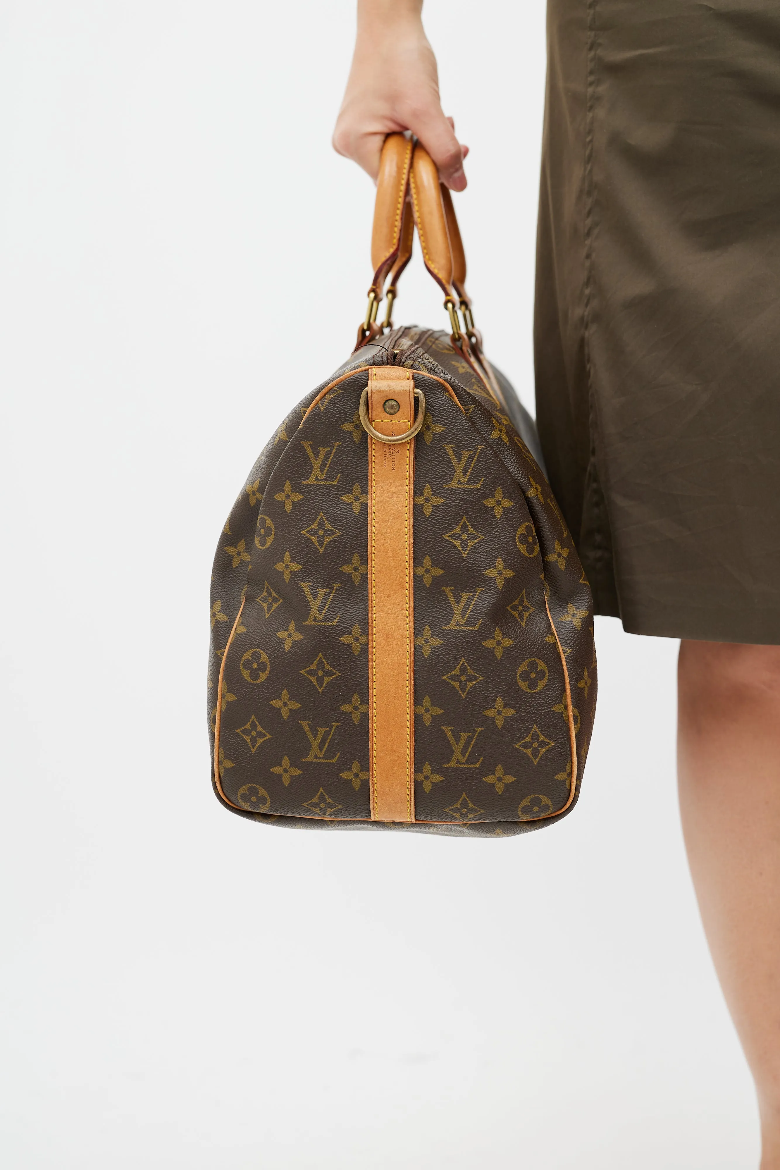 1980s Brown Monogram Keepall Bandoulière 45 Duffle
