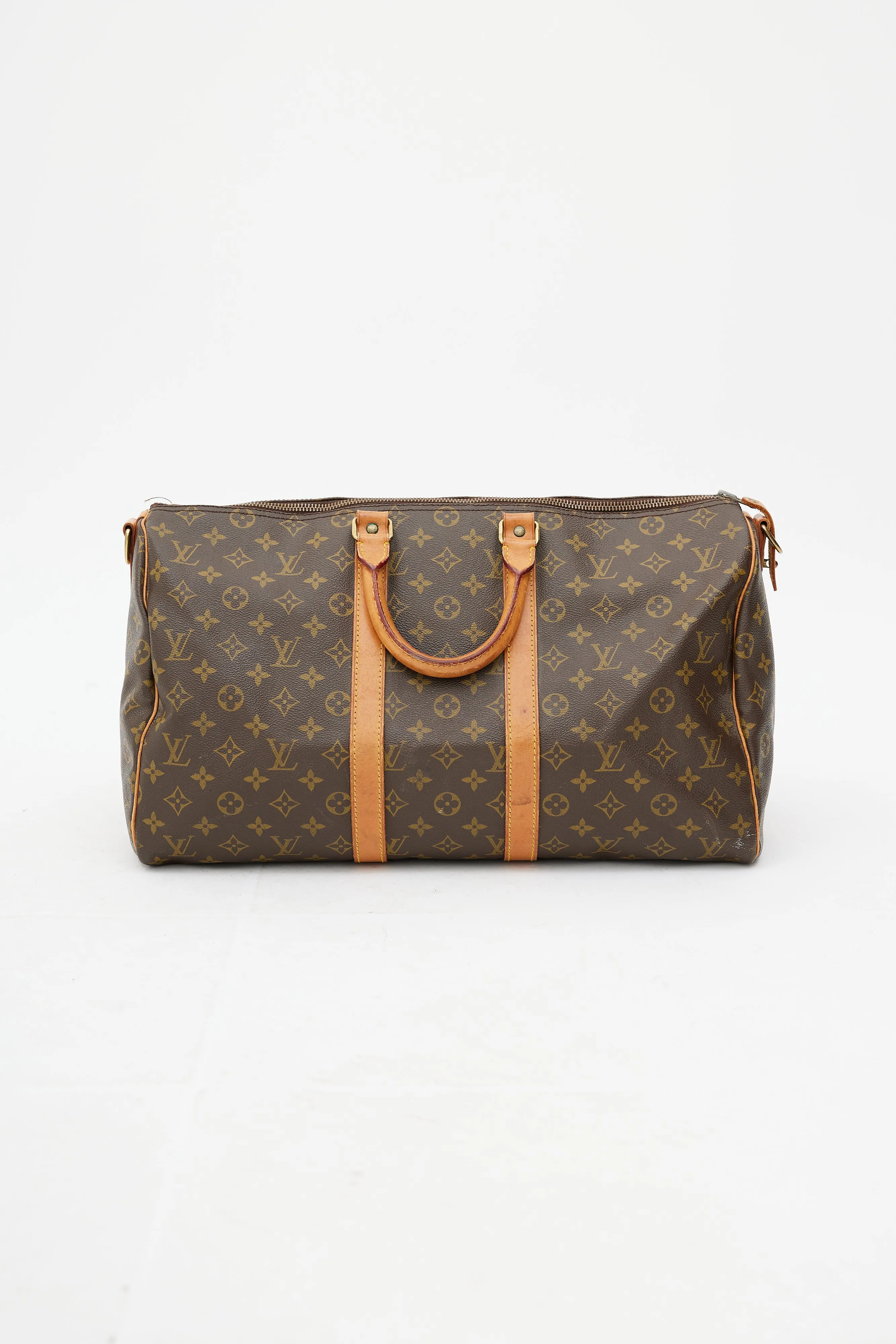 1980s Brown Monogram Keepall Bandoulière 45 Duffle