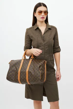 1980s Brown Monogram Keepall Bandoulière 45 Duffle