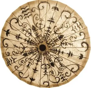 32 Inch Painted Henna Design Paper Umbrella