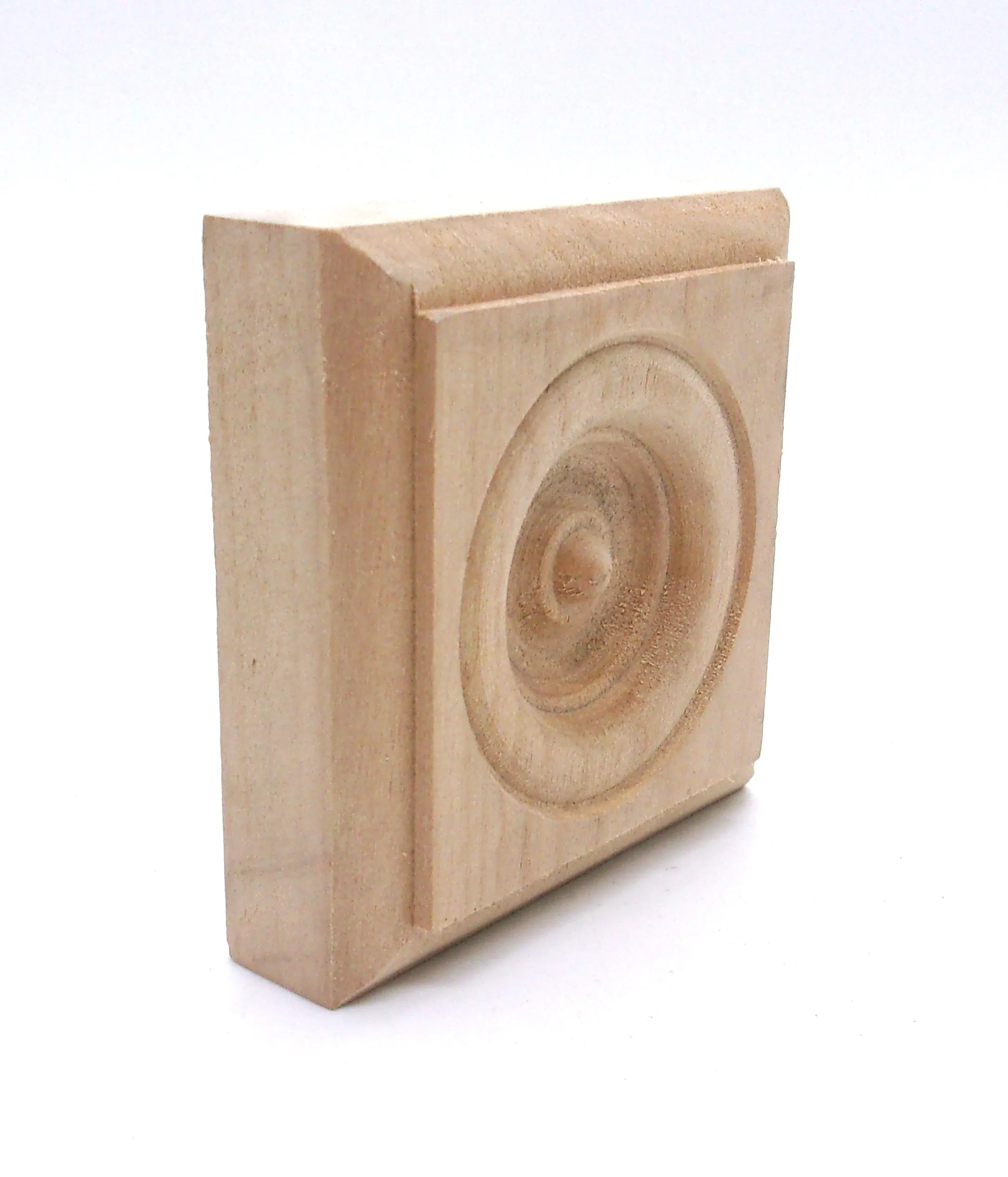 3/4x2-1/2x2-1/2 Raw Alder Rosette