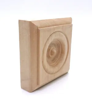 3/4x2-1/2x2-1/2 Raw Alder Rosette