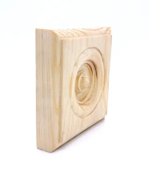 3/4x3-1/2x3-1/2 Raw Solid Pine Rosette