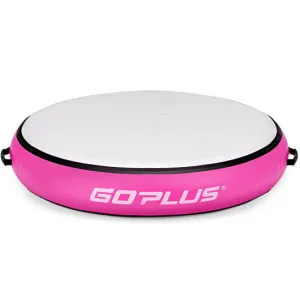 40 Inch Inflatable Round Gymnastic Mat with Electric Pump-Pink