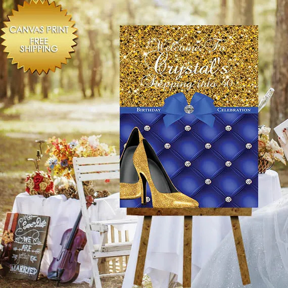 40th Birthday Tufted Canvas Welcome Sign
