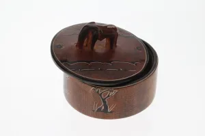 45. Handpainted Round Shaped Jewelry Box