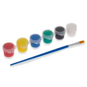 6 Acrylic Paints with Paintbrush 5ml