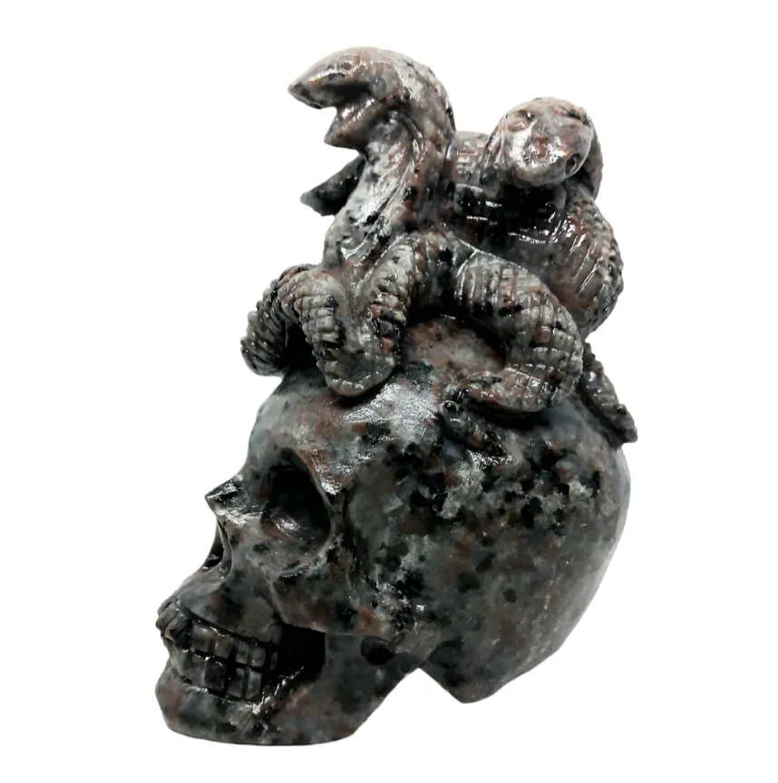 865G Yooperlite Crystal Skull with Snakes