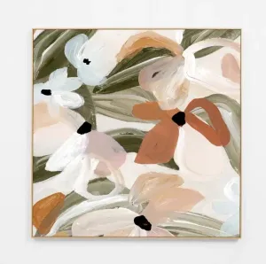Abstract Daisies Khaki Canvas