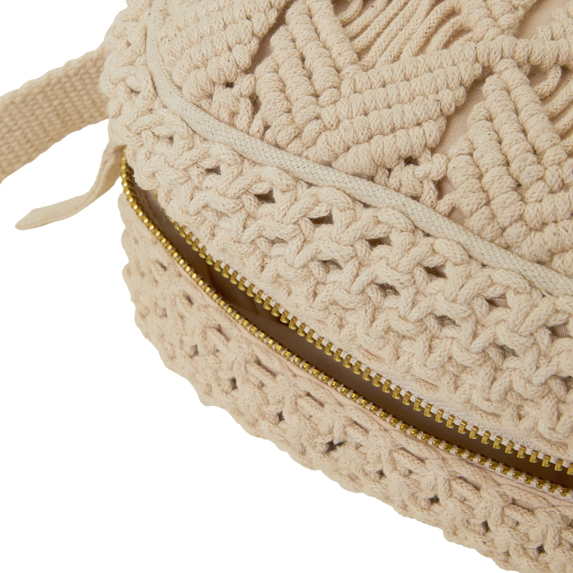 Accessorize London Women's Cream Macrame Camera Bag