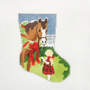 All I Want for Christmas Ornament Sized Stocking Canvas