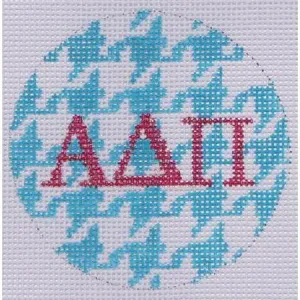 Alpha Delta Pi Houndstooth 3" Round Canvas