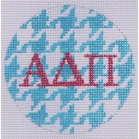 Alpha Delta Pi Houndstooth 3" Round Canvas