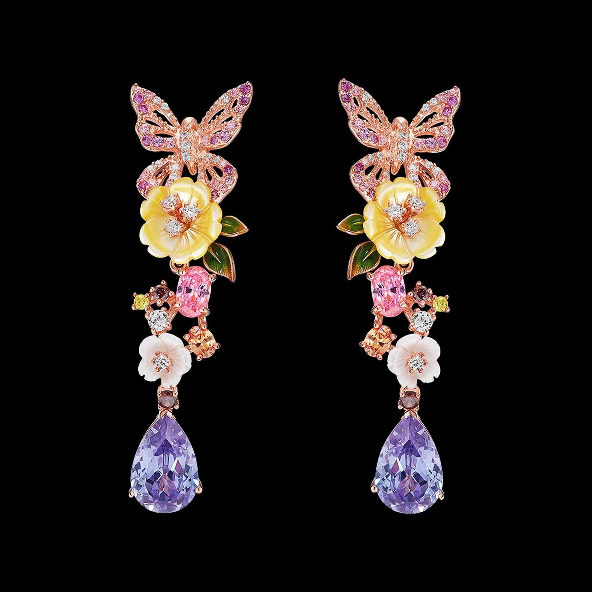 Amethyst Vine Earrings