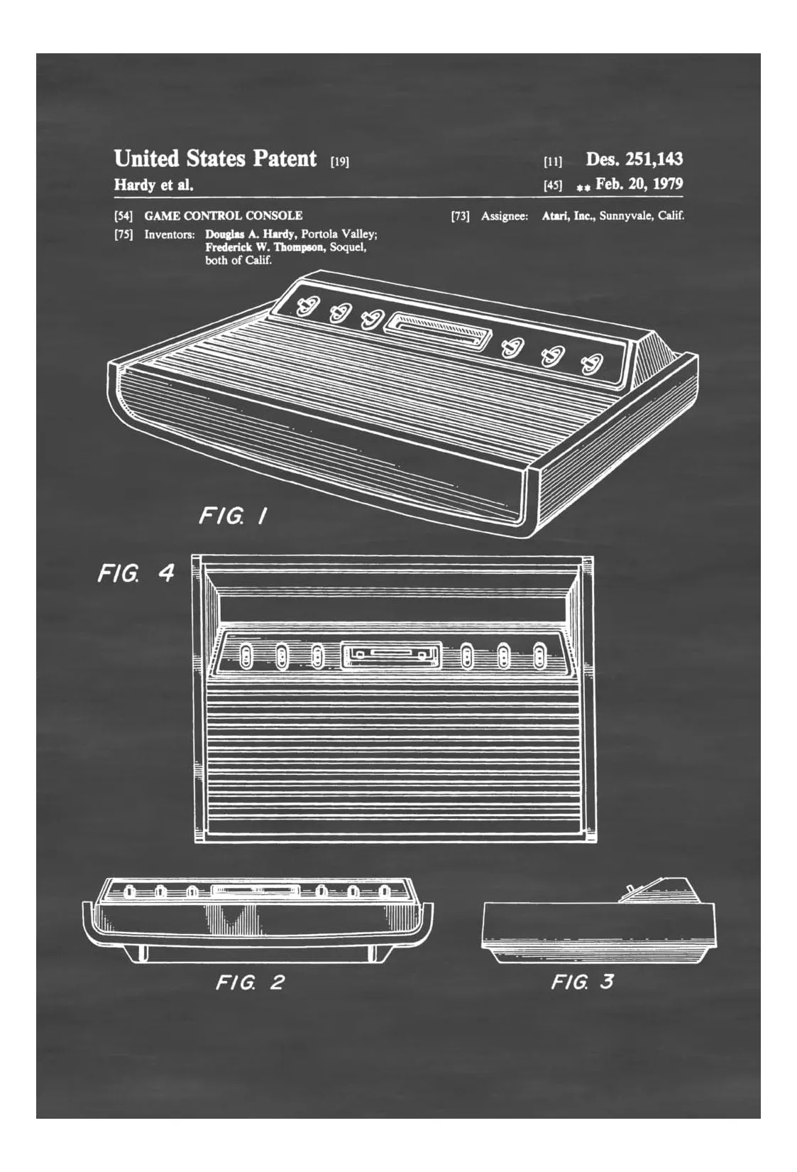 Atari 2600 Patent 1979 - Patent Print, Wall Decor, Atari Art, Atari Poster, Atari 2600 Poster, Atari Patent, Atari 2600
