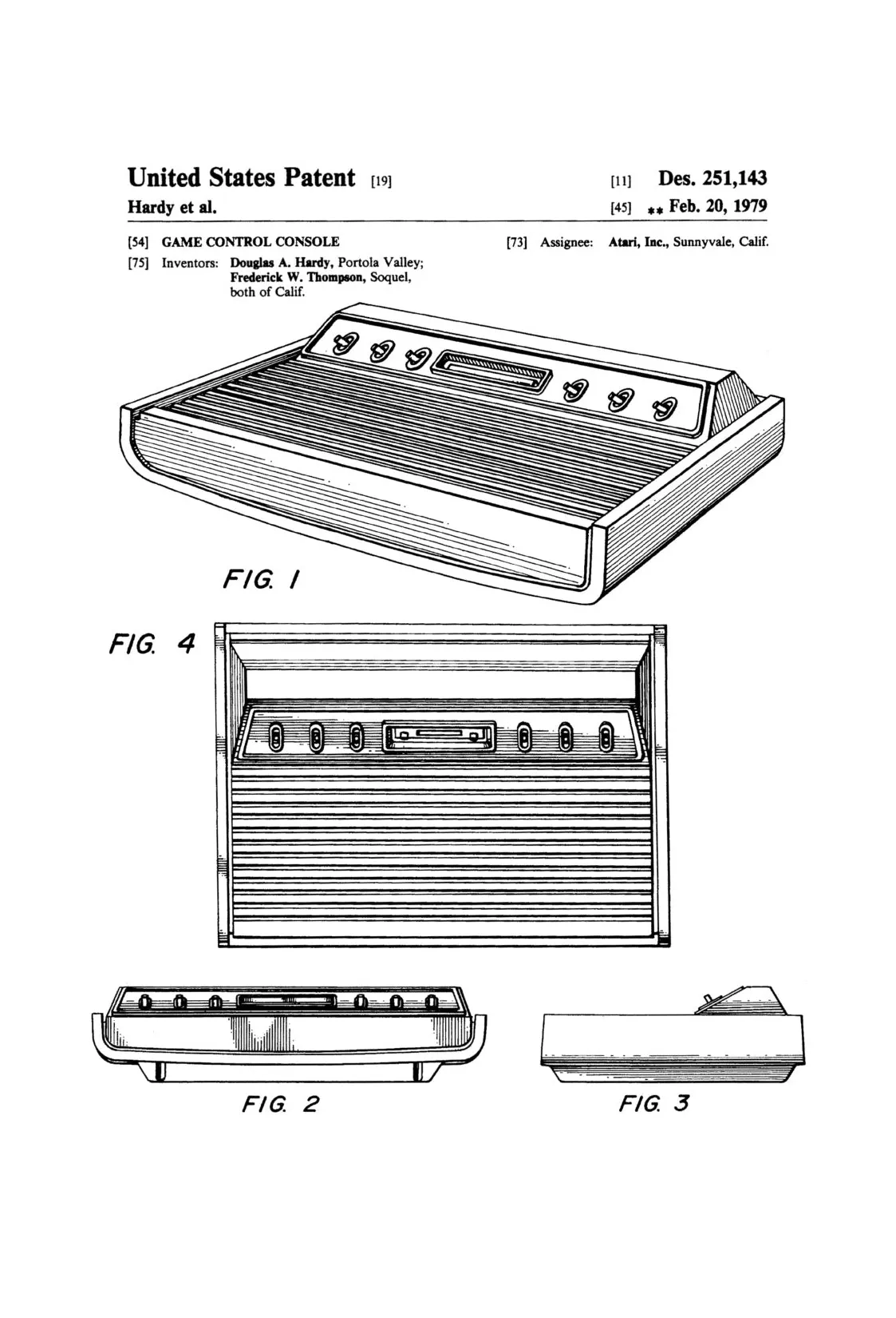 Atari 2600 Patent 1979 - Patent Print, Wall Decor, Atari Art, Atari Poster, Atari 2600 Poster, Atari Patent, Atari 2600