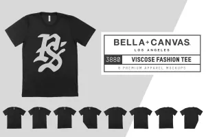 Bella   Canvas 3880 Viscose T-Shirt Mockups