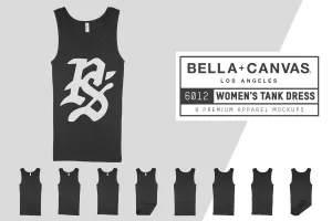 Bella   Canvas 6012 Women's Tank Dress Mockups