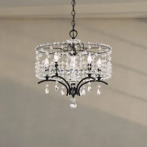 Bella Rose 5 Lights White Chandelier with Clear Heritage Crystals