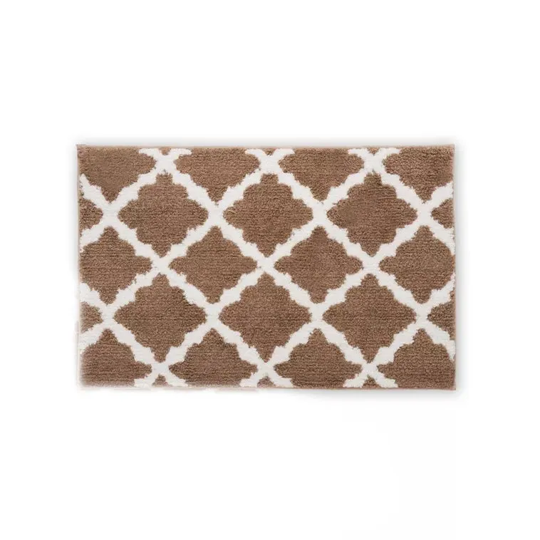 Bibb Home 1-2 Pack Trellis Micro Shag Bath Rugs 17" X 24"