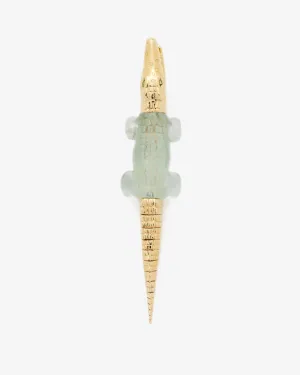 Bibi Van Der Velden - Women's Green Amethyst Gator Bite Earring - (Yellow Gold)