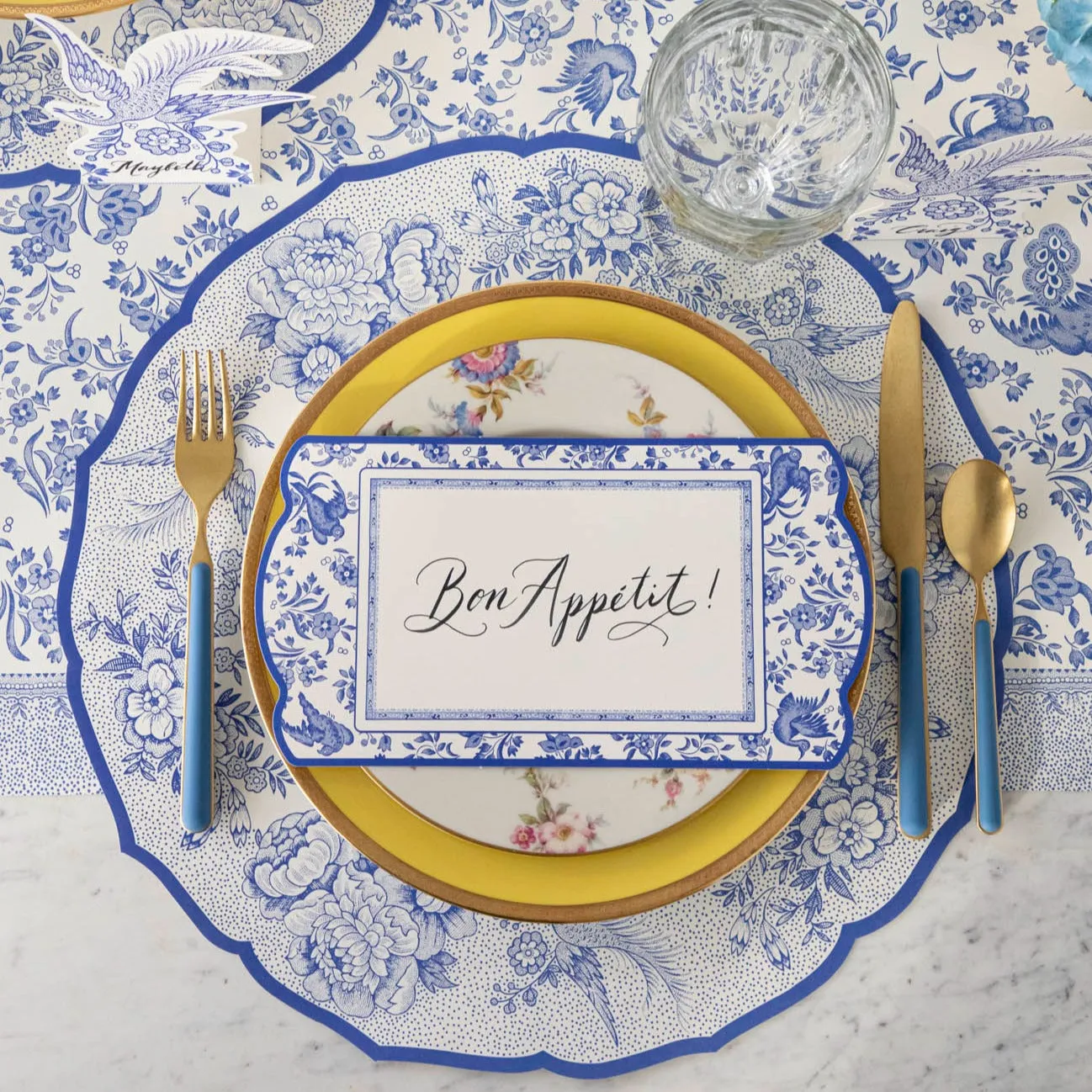 Blue Regal Peacock Table Card