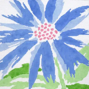 Blue Splash Flower Canvas