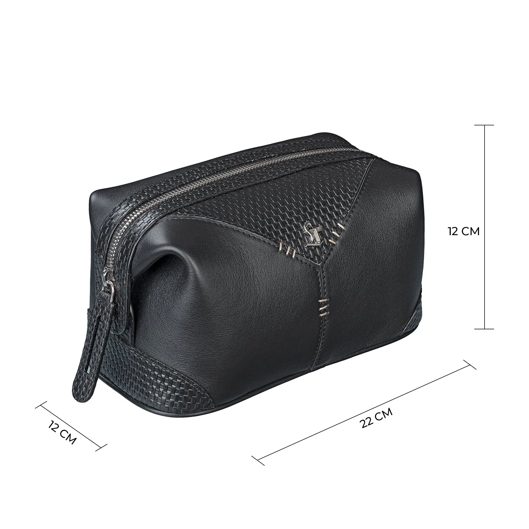 Bom Leather Toiletry / Shaving Kit Bag | For Carrying Grooming Essentials & Travel  | Color: Brown, Black
