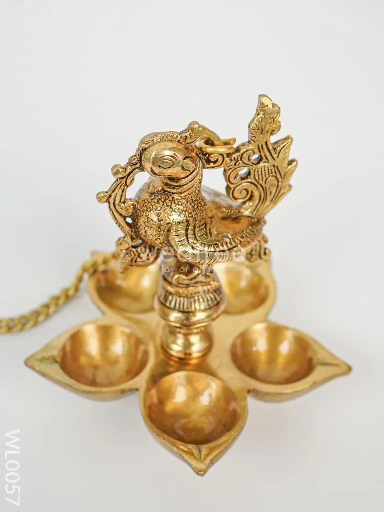 Brass Hanging Annapakshi Five-Face Diya - WL0057