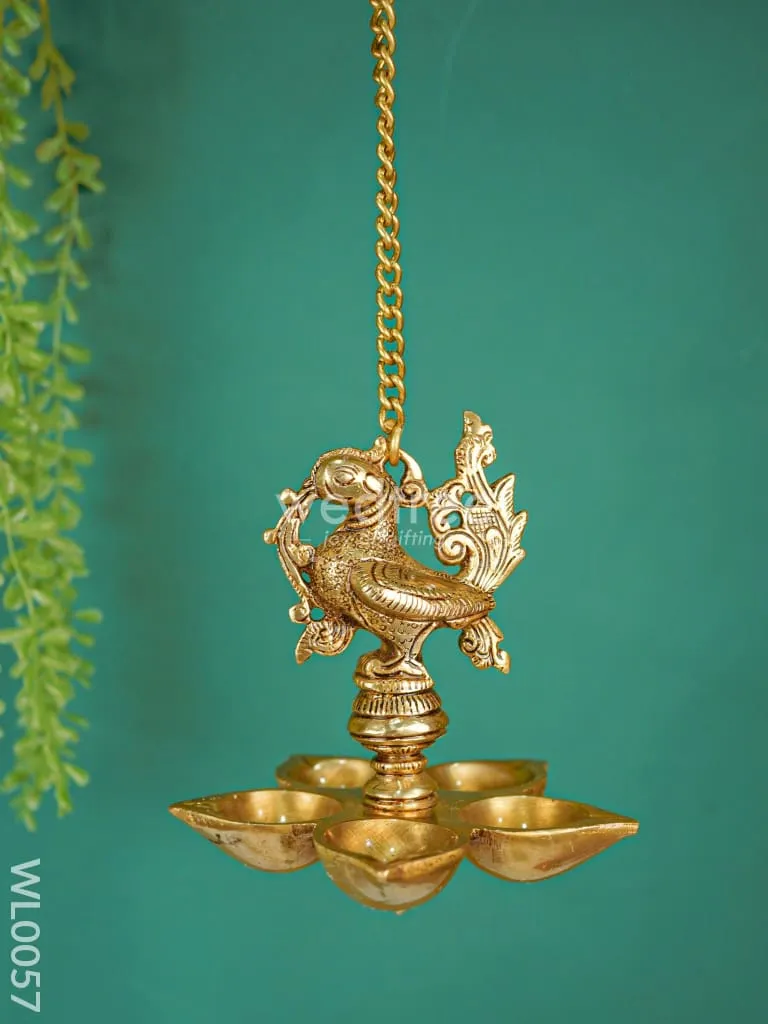 Brass Hanging Annapakshi Five-Face Diya - WL0057