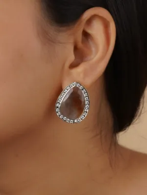 Brown Color Gold Plated Faux Polki Earrings - PK-E73F