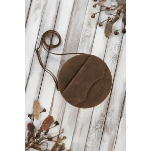 Brown - natural leather bag model 191523 galanter