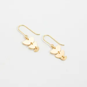 Brushed Gold Vermeil Descending Half Circles Earrings