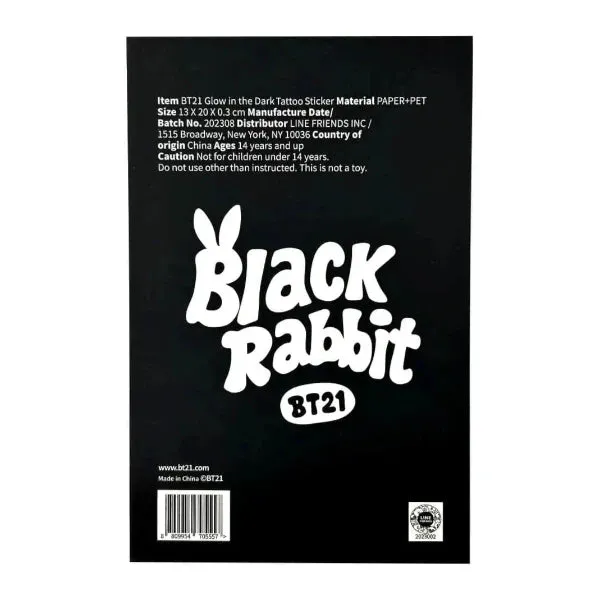 BT21 Glow in the Dark Tattoo Stickers