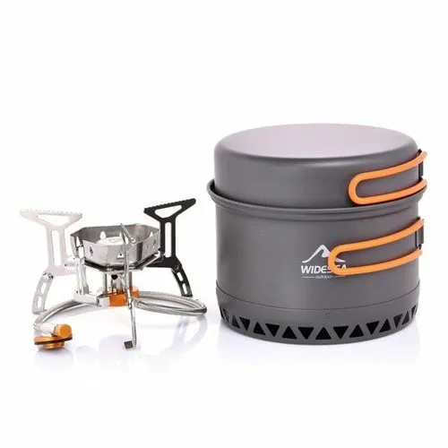 Camping Cookware Set Tableware Suit Backpack Gas Burner Outdoor Stove