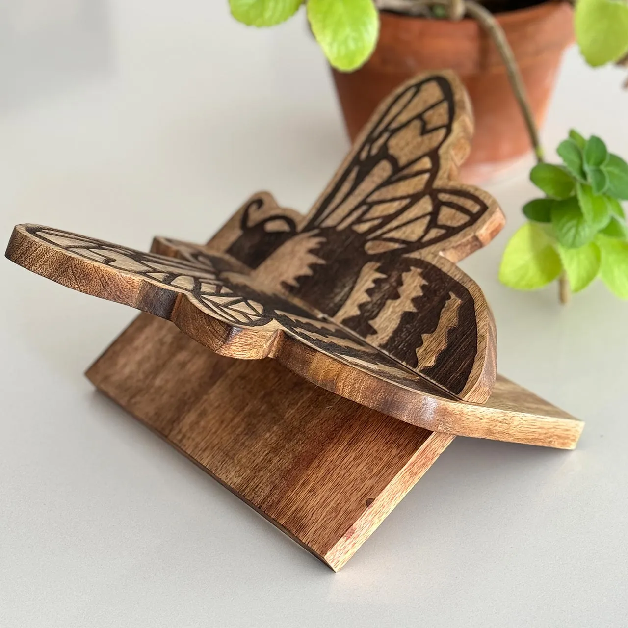 Carved Bee Book Stand
