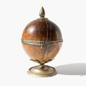 Carved Coconut Pedestal Box
