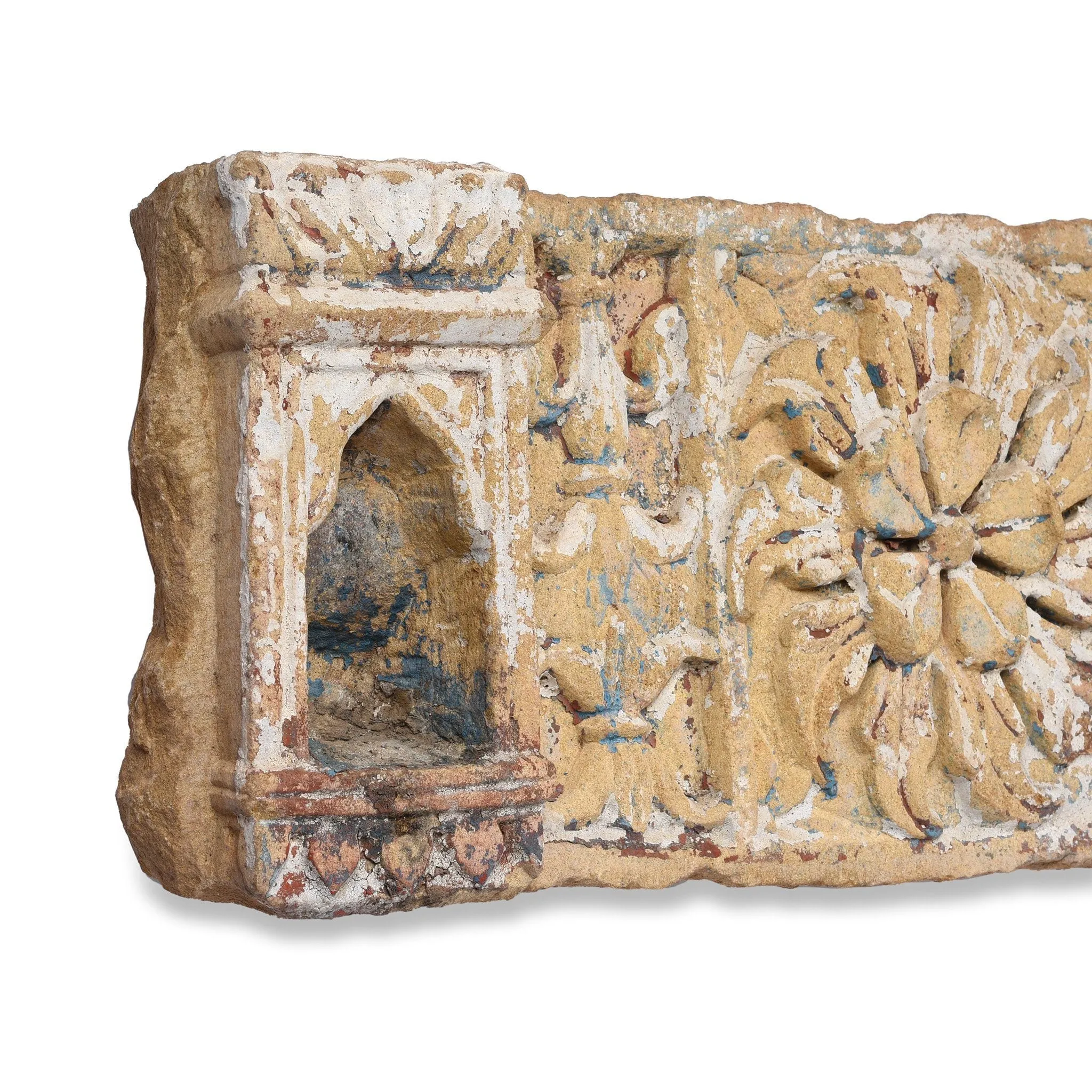 Carved Stone Lintel Panel From Jaisalmer - 19thC