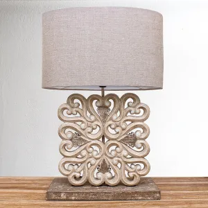 Carved Table Lamp "Labuan"