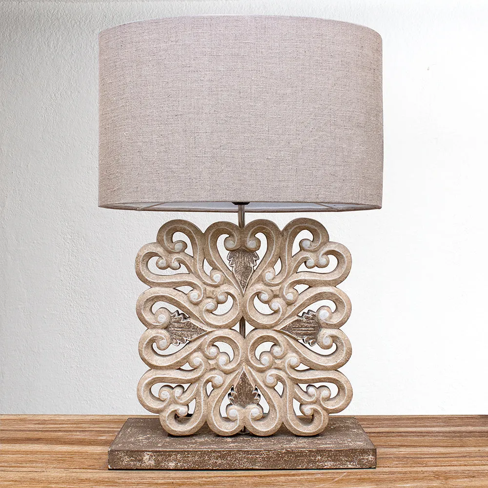 Carved Table Lamp "Labuan"