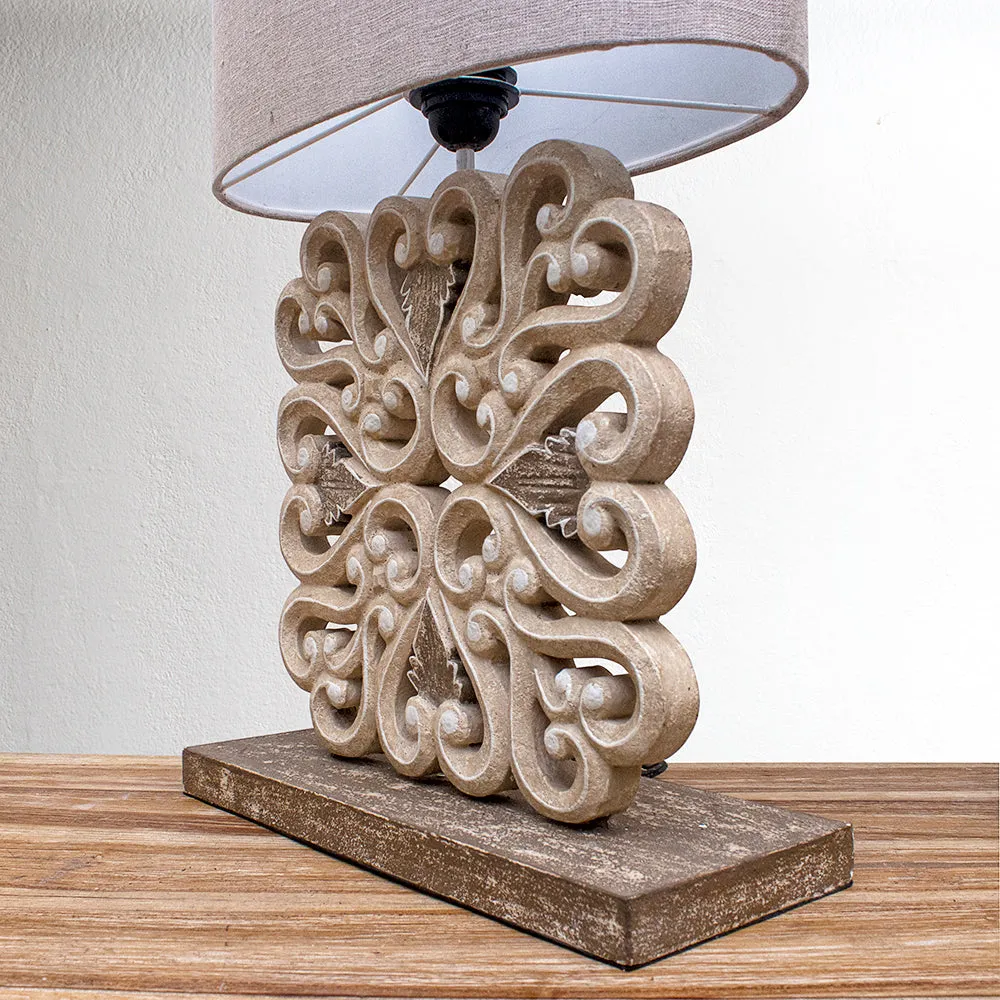 Carved Table Lamp "Labuan"