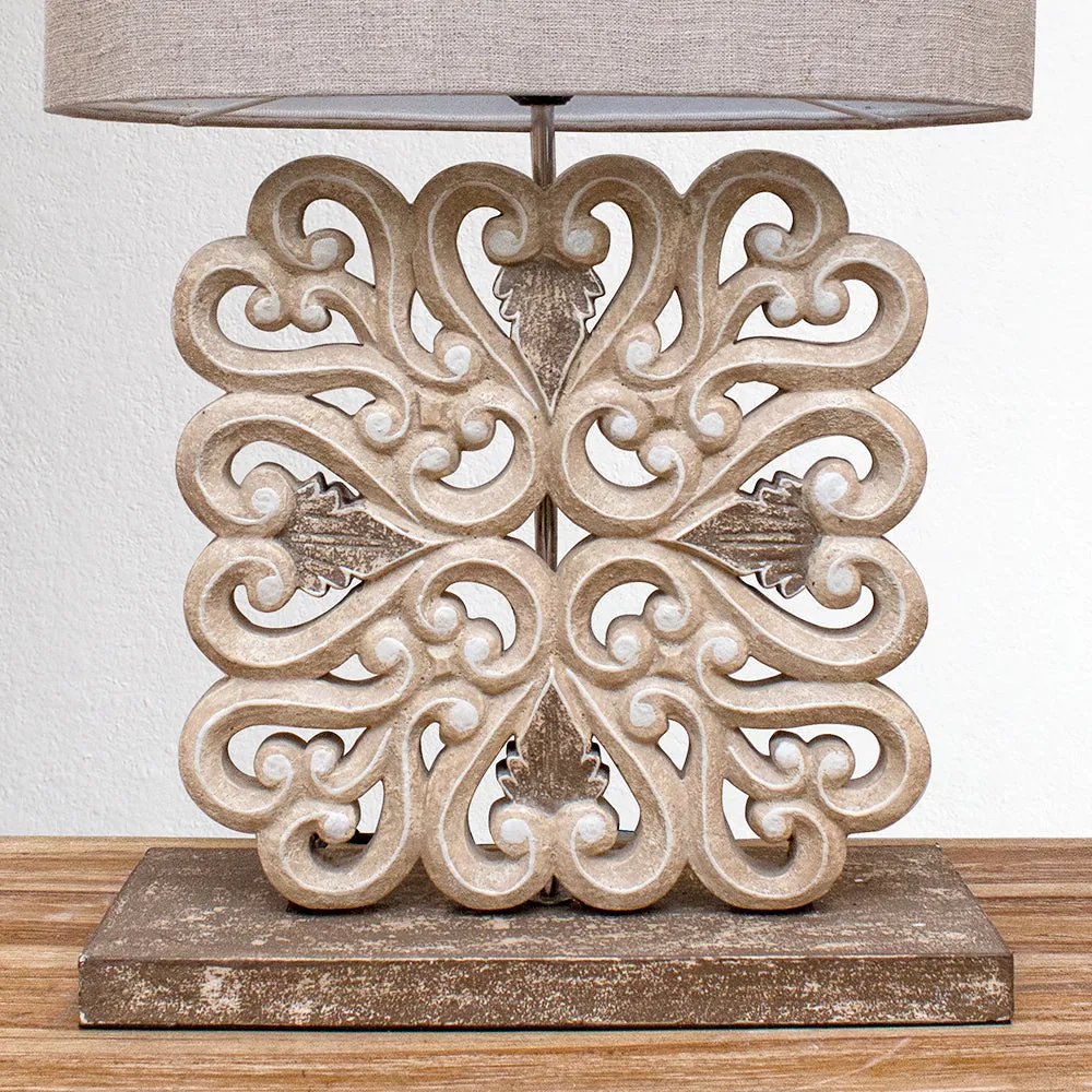 Carved Table Lamp "Labuan"