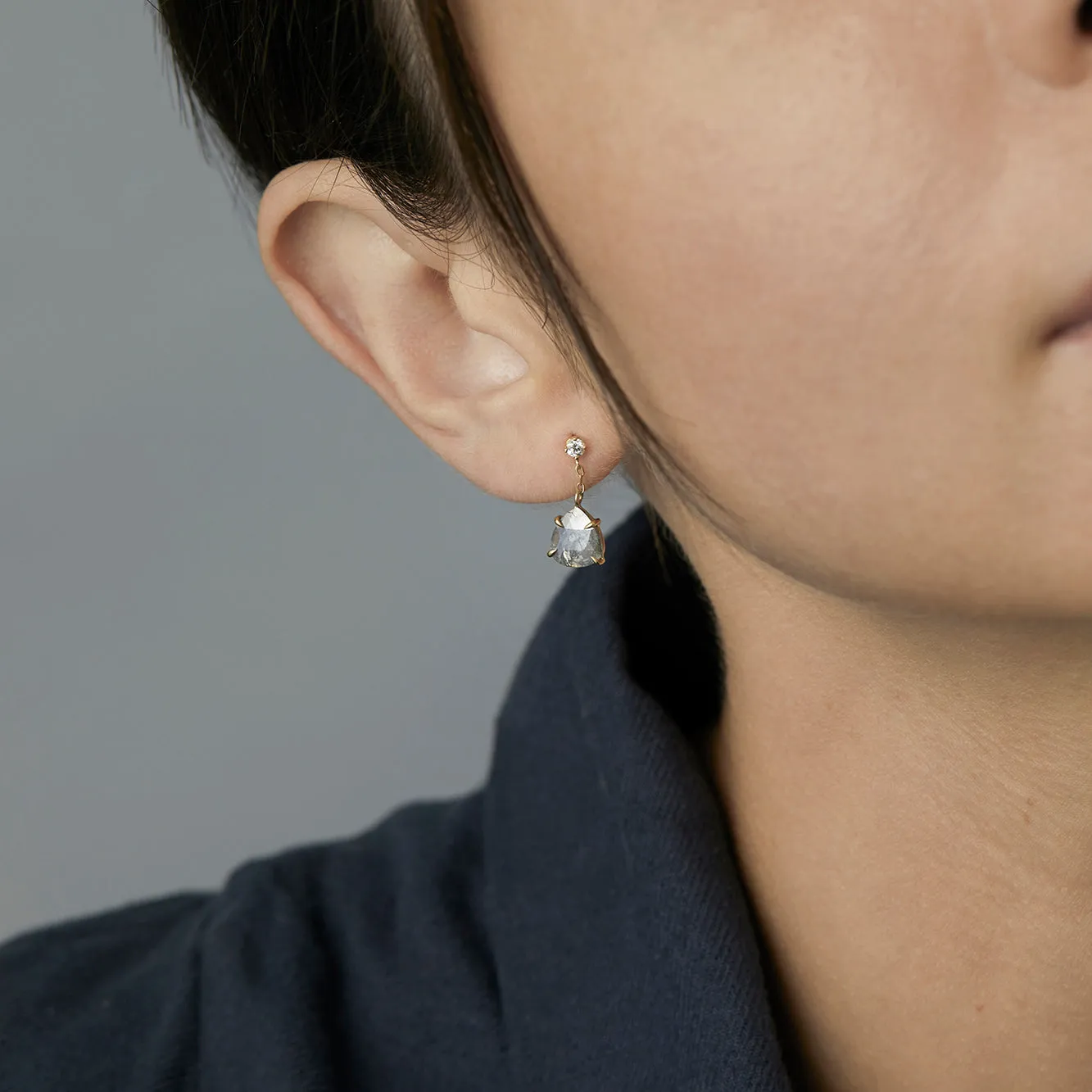 CE6-OOAK | 1.71 Carat One-of-a-Kind Diamond Slice Earrings