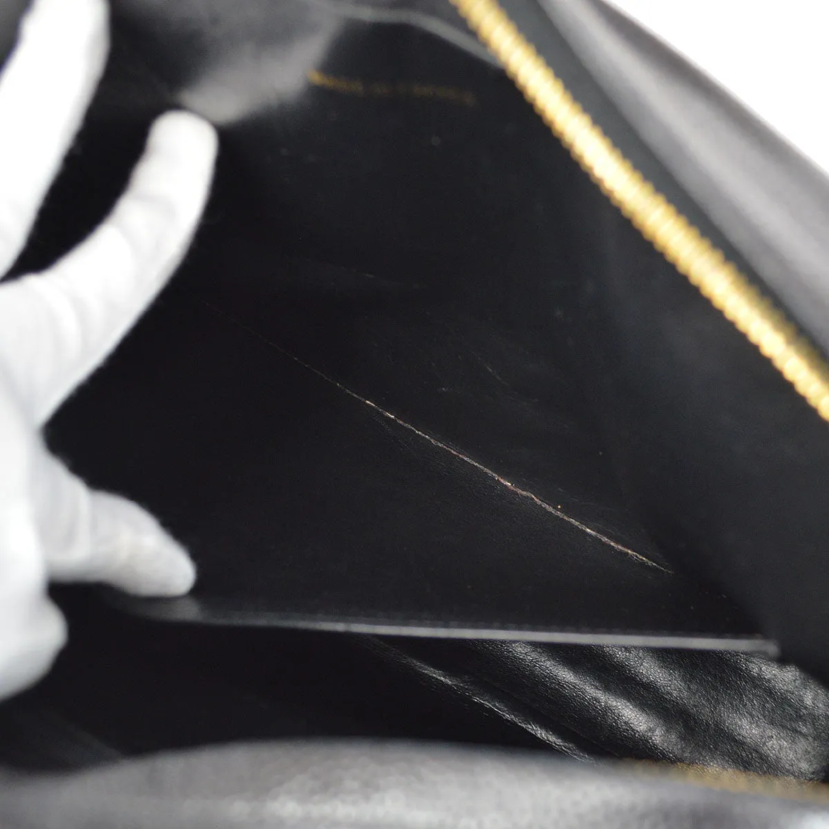 CHANEL 1994-1996 Black Caviar Vertical Pocket Camera Bag Jumbo