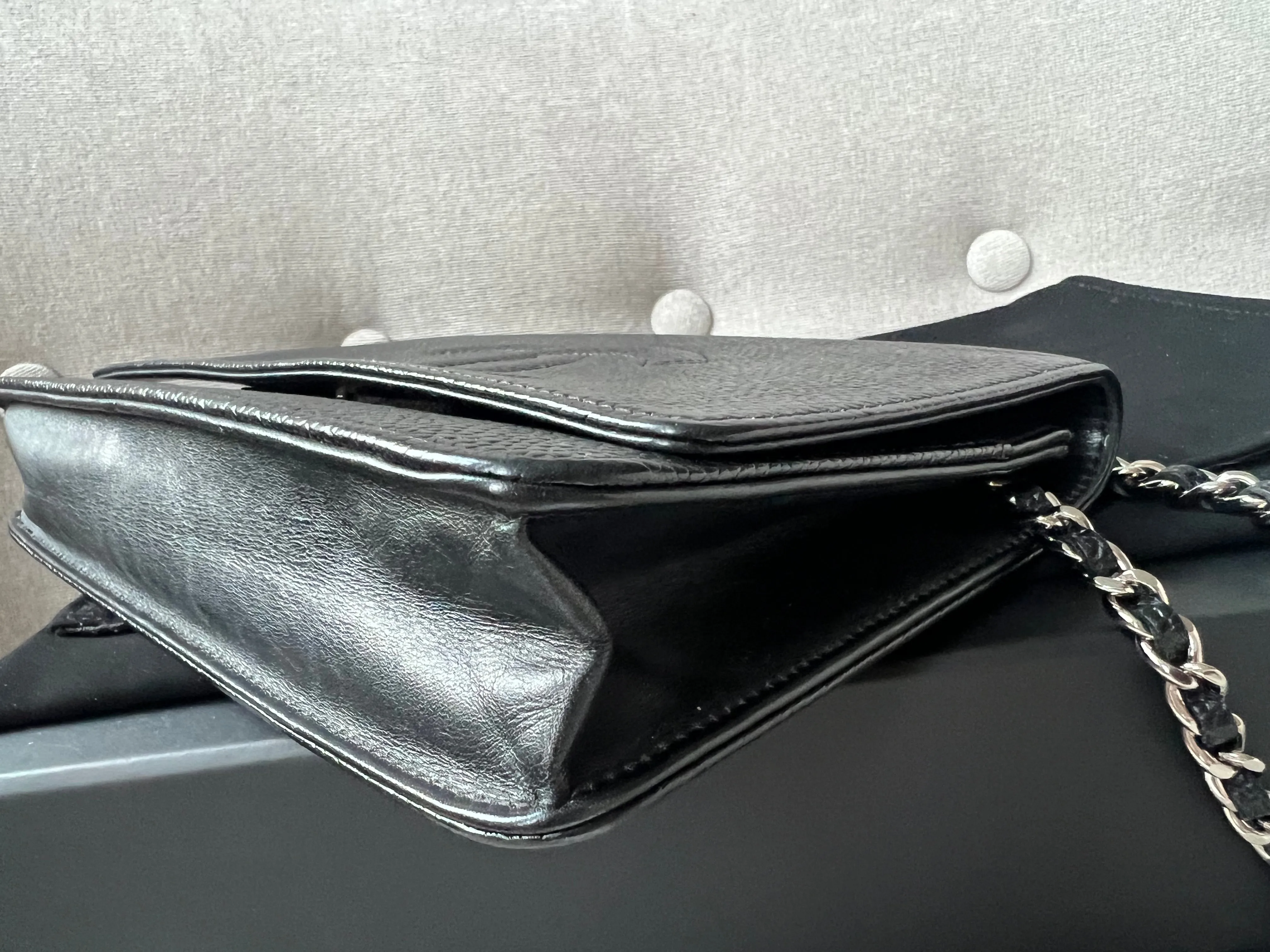 Chanel Black Caviar Timeless Wallet on Chain