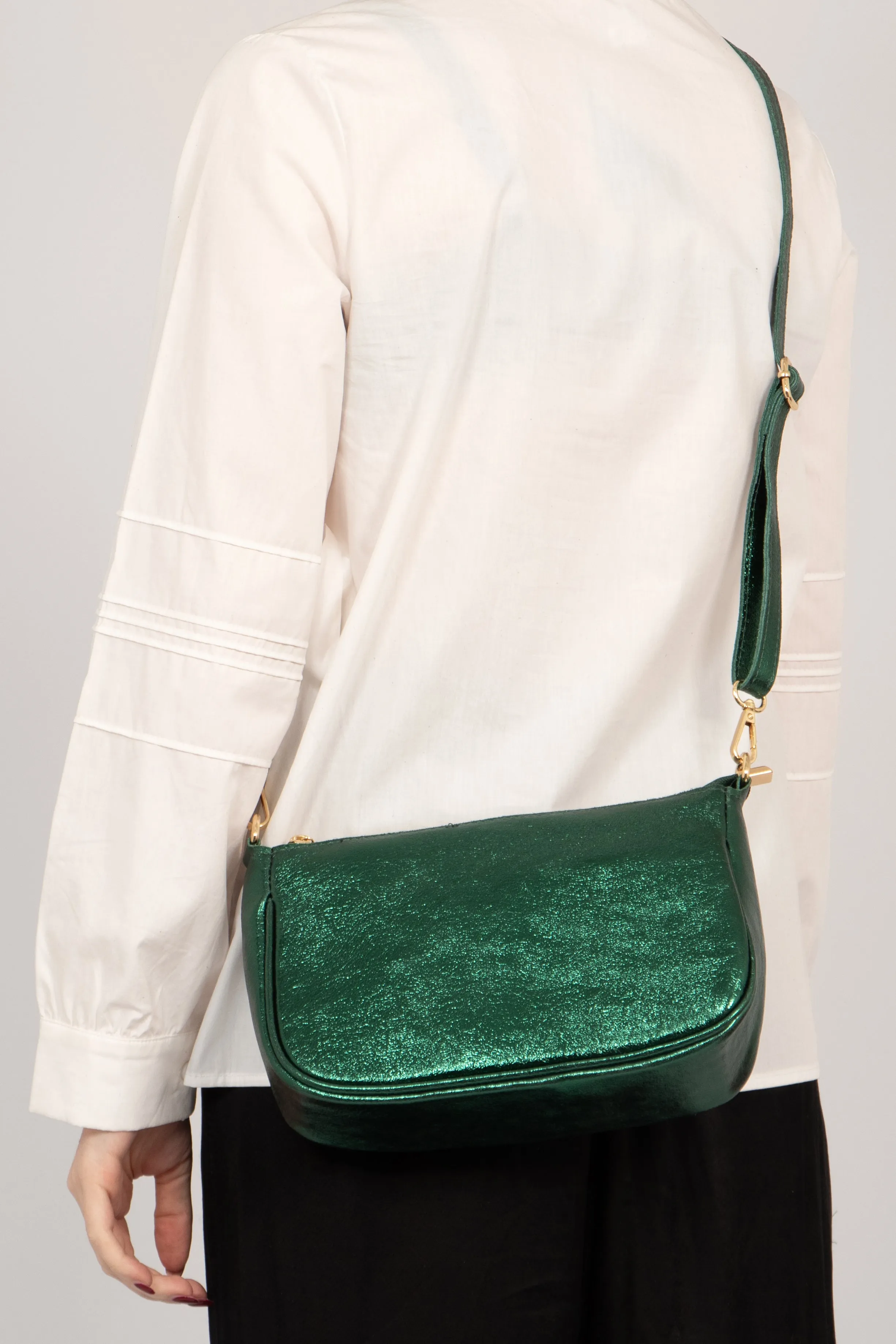 Chloe Baguette Bag - Green, Metallic